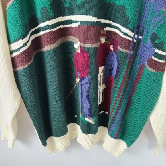 Pringle Golf Golfers Embroidered 90s Novelty Vintage Sweater - Picture 6 of 11